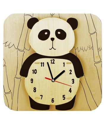 C-9709  Kit panda wooden clock
